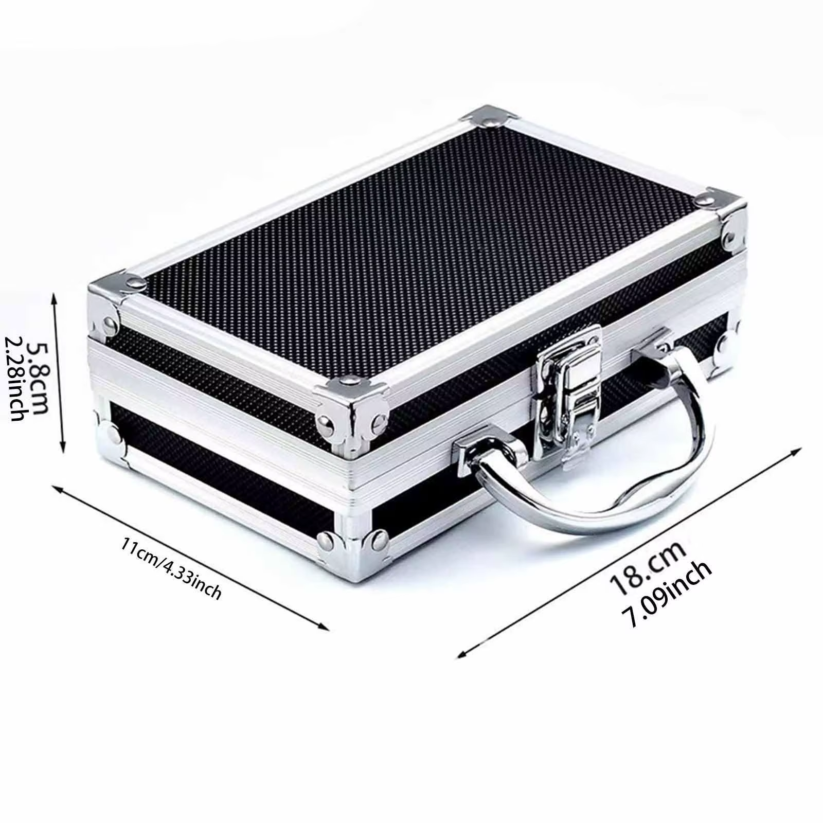 Mallette de transport en alliage d'aluminium 7.09x4.33x2.28 ''valise robuste