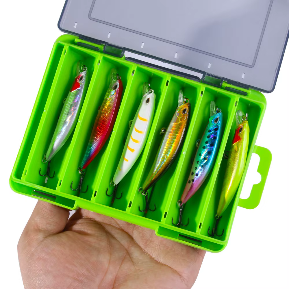 12/pcs/boîte Kit de leurres de pêche méné avec boîte ensemble d'appâts artificiels