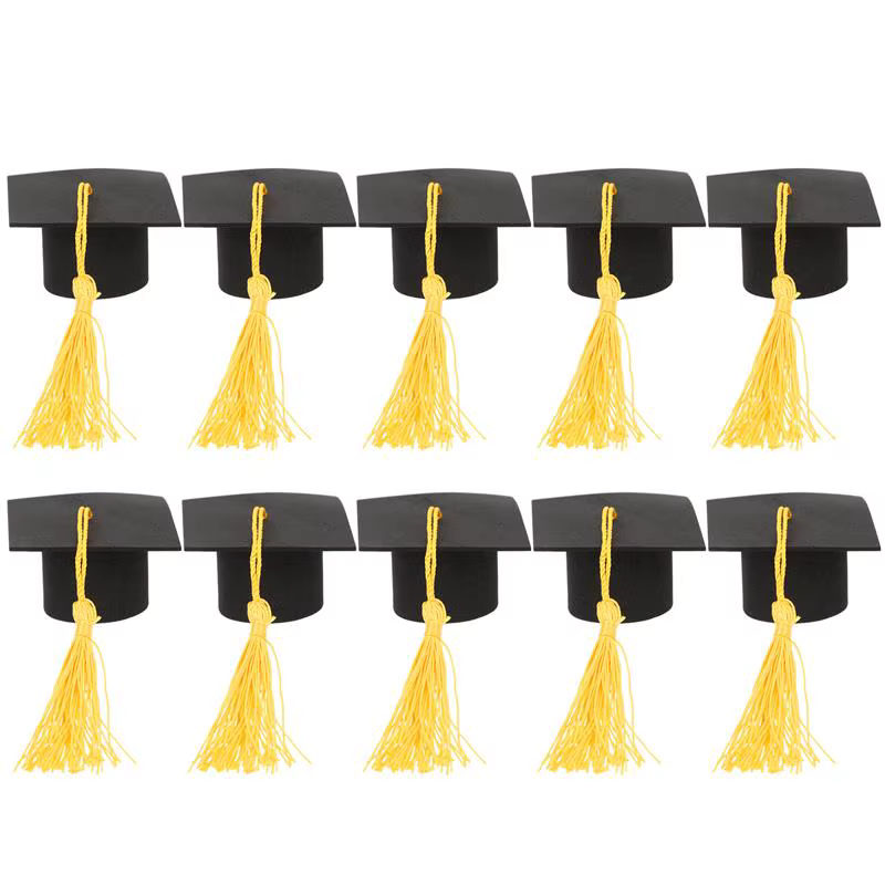 10 pièces Mini casquette de remise des diplômes casquettes de docteur