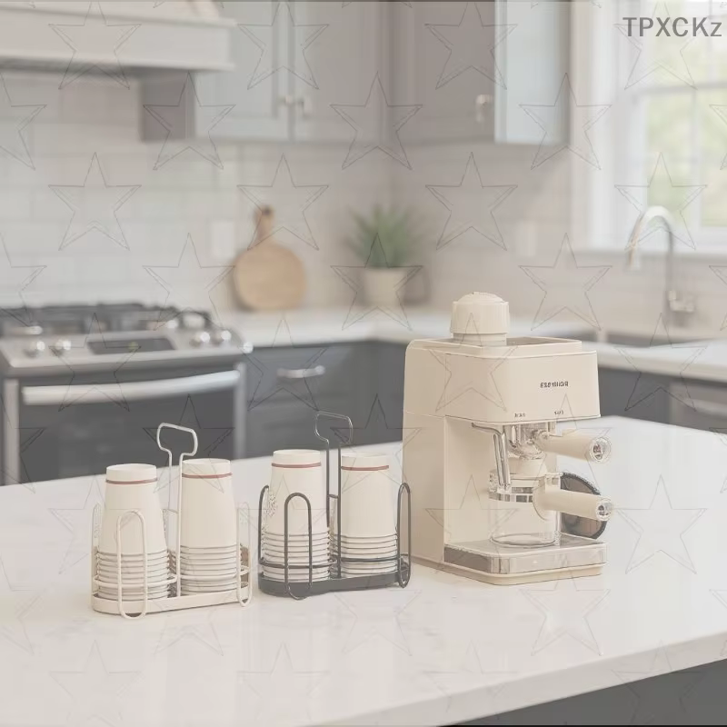 Boîte de rangement de couvercle de tasse, support de tasse jetable, distributeur de porte-gobelet d'art en fer pour comptoirs, support de rangement de café Durable pour la cuisine