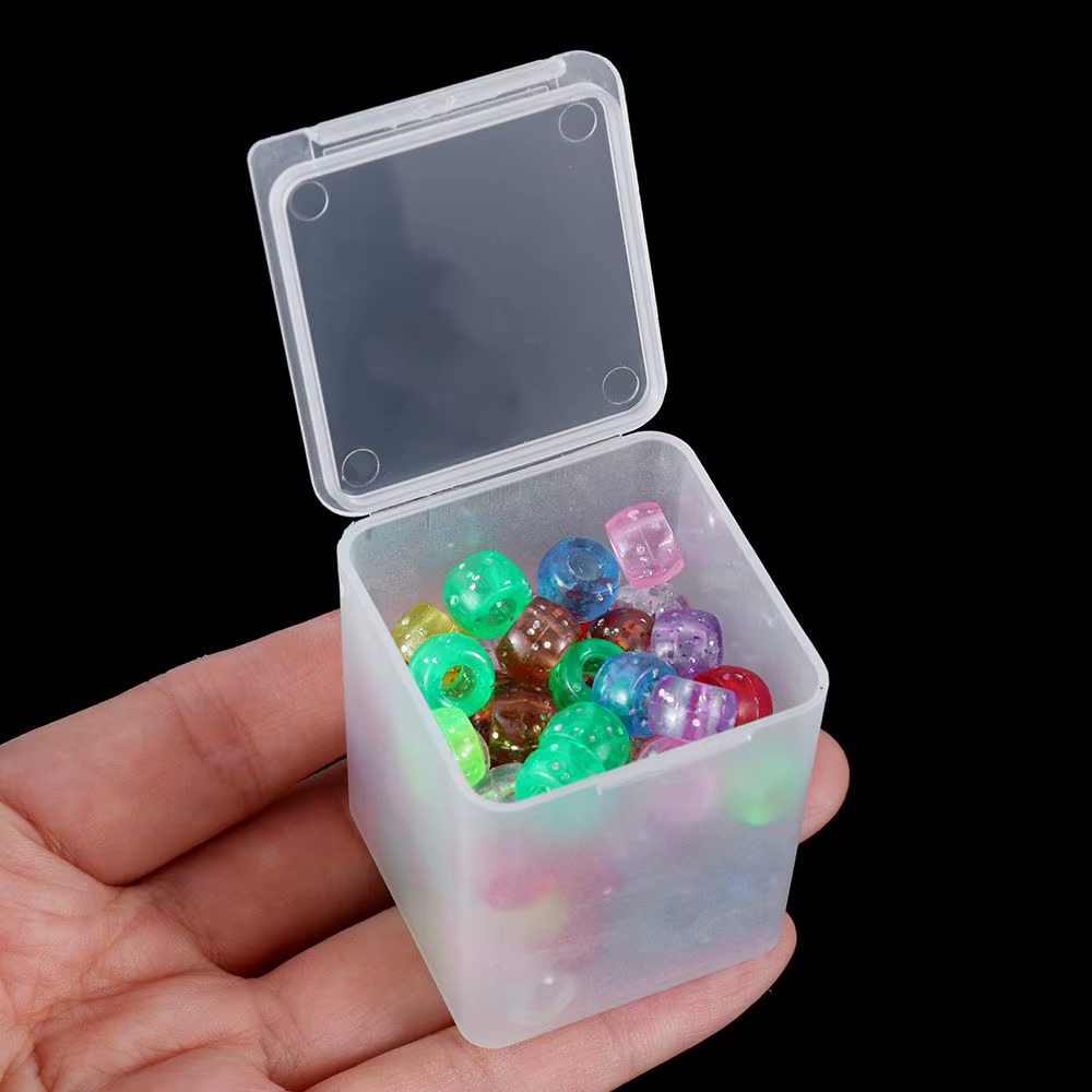 3TANSmall-Boîte de rangement carrée transparente en plastique