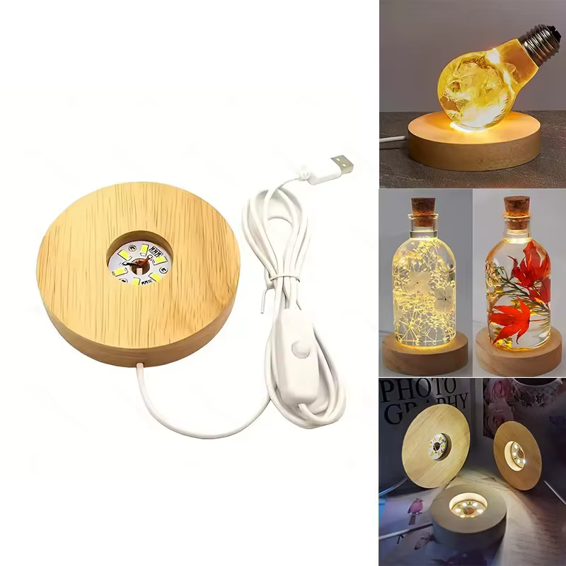 Lampes décoratives de bureau en bois