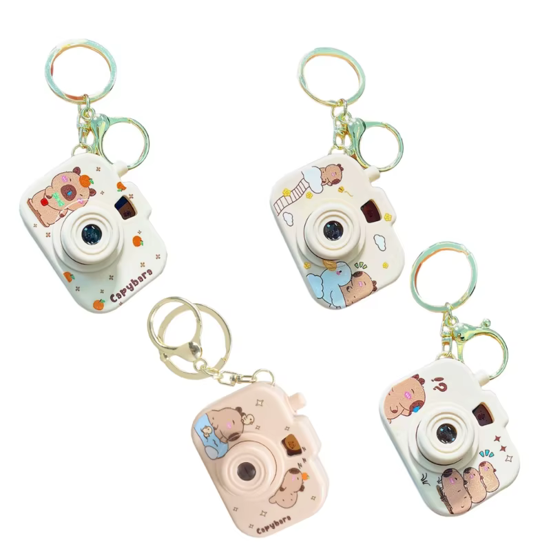 Nouveau Capybara Projection caméra porte-clés dessin animé Kawaii Mini