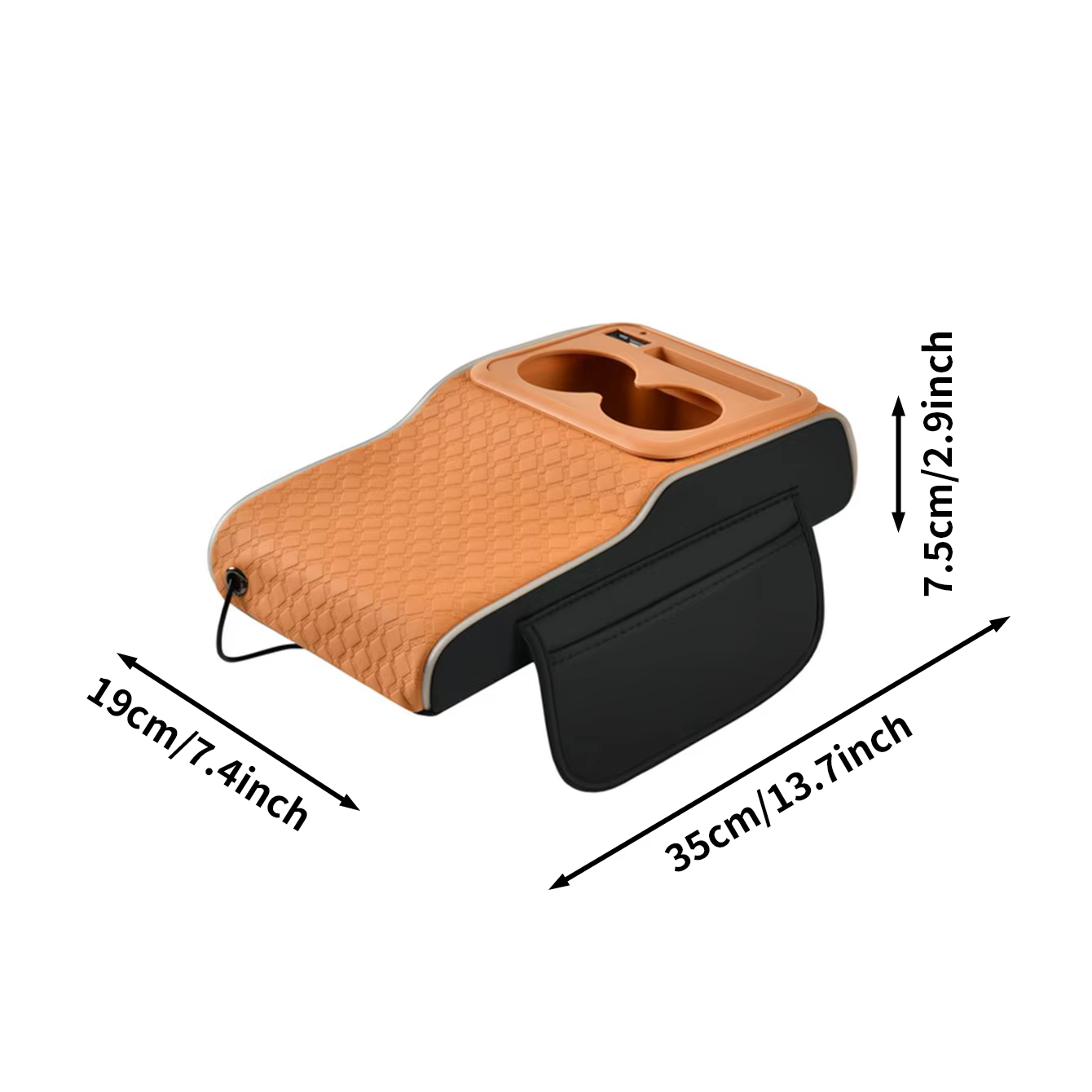 Boîte d'accoudoir de voiture multifonctionnelle avec couvercle interchangeable, dotée d'une projection laser étoilée, de bandes lumineuses latérales, de deux ports de charge USB/Type-C pour téléphones