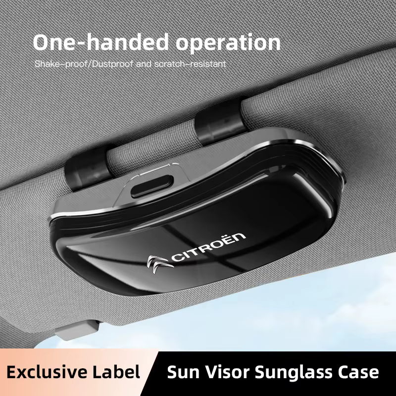 Étui à lunettes pare-soleil de voiture, boîte de rangement de lunettes de soleil de voiture pour citroën C1 DS3 C2 C3 Vts C4 Saxo C4L C5 C6 C8 Xsara C3-XR Picasso