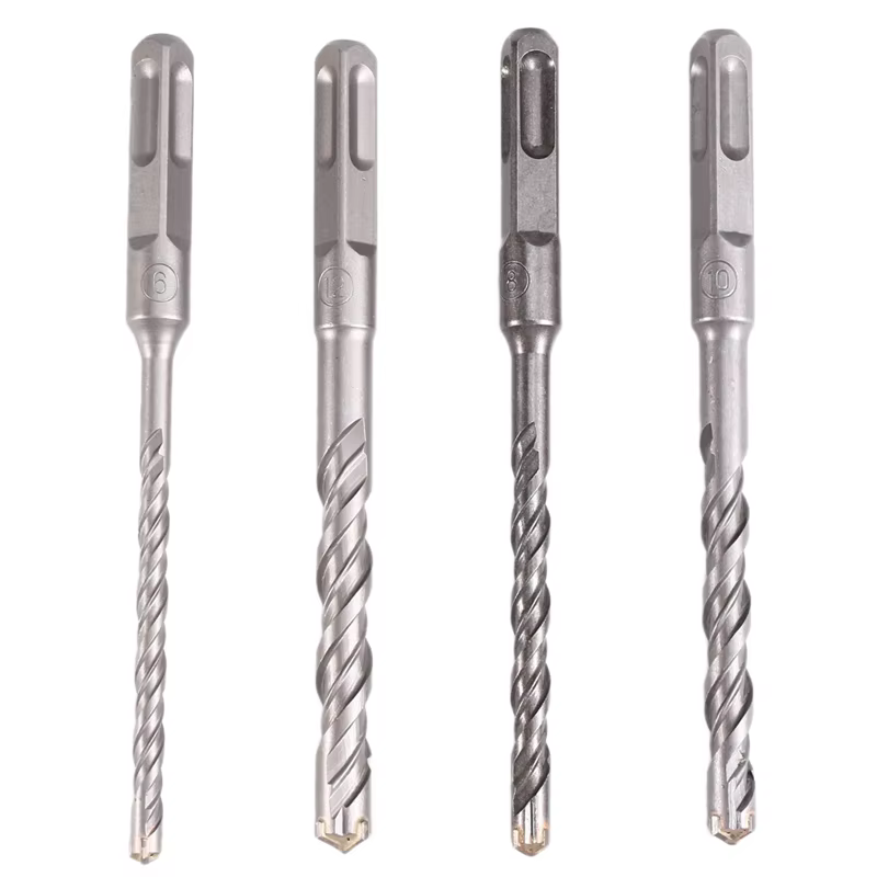 4PCS béton 6-12Mm Bit tête de coupe croisée Double tarière marteau 150Mm mur brique bloc électrique