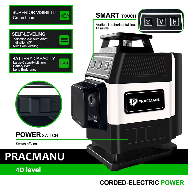 Pracmanu Mini 16 lignes niveau Laser 4D
