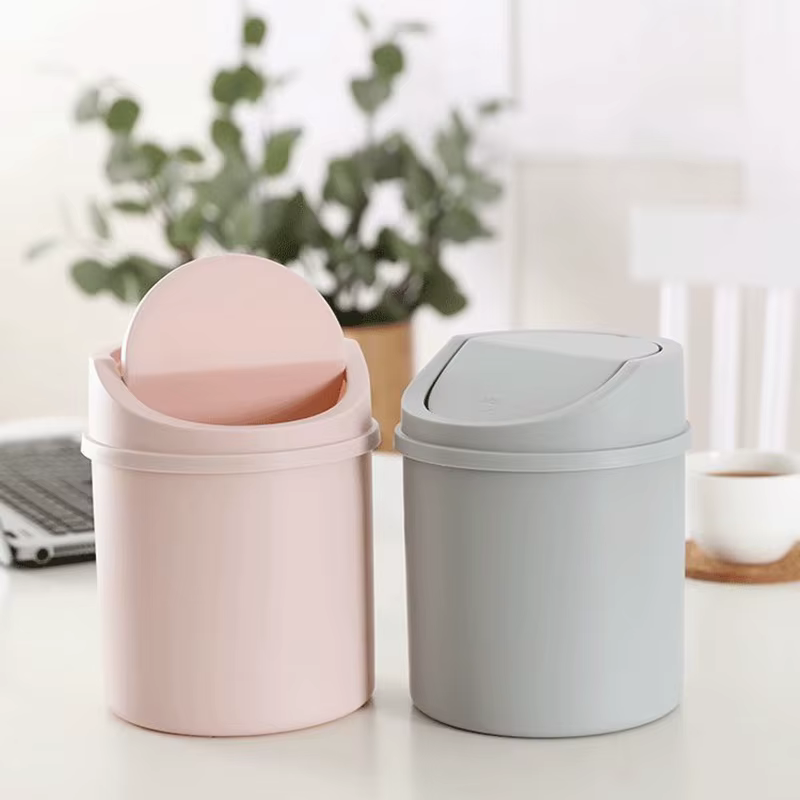 Mini poubelle de bureau avec couvercle