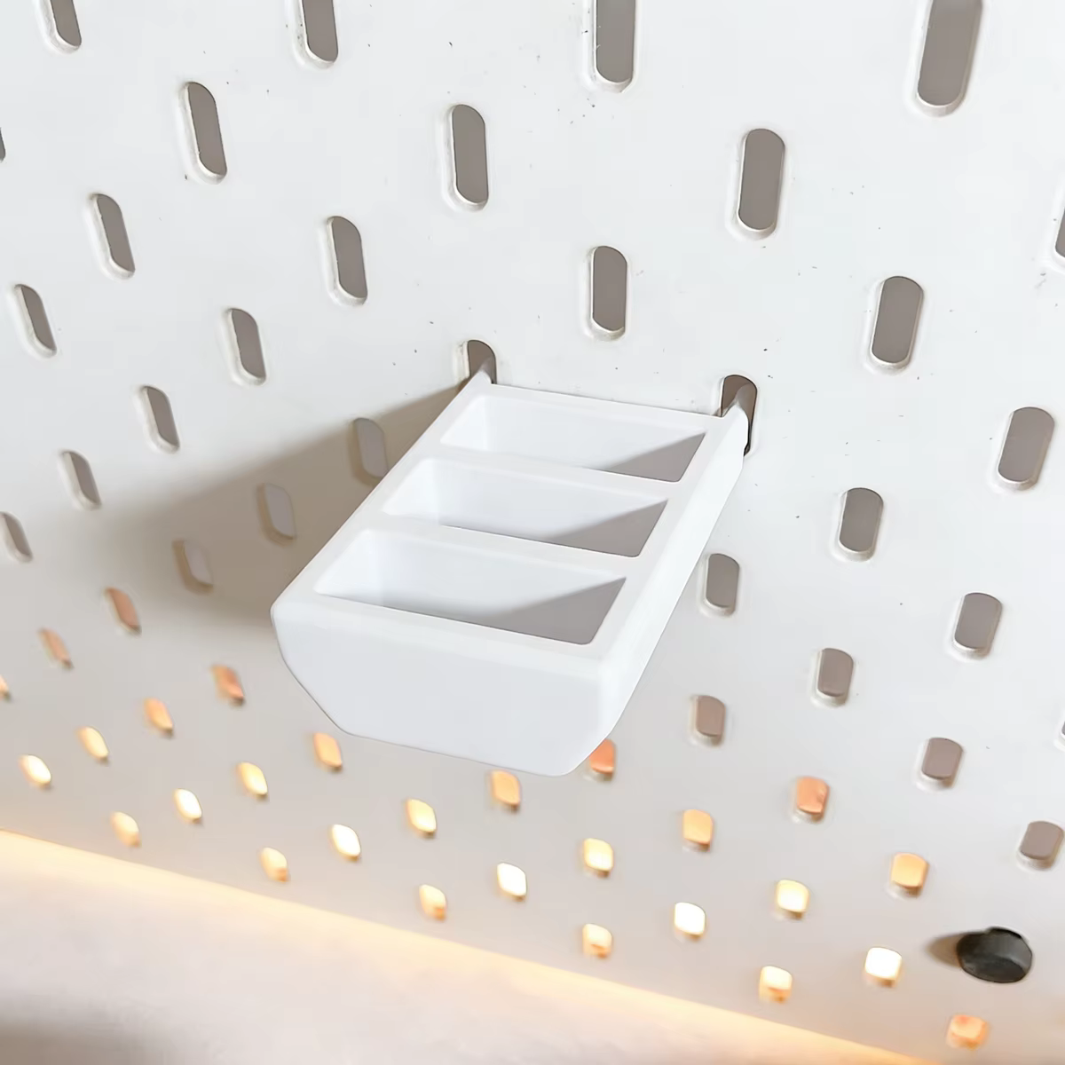 Accessoires de rangement simples à 3 compartiments pour panneau perforé