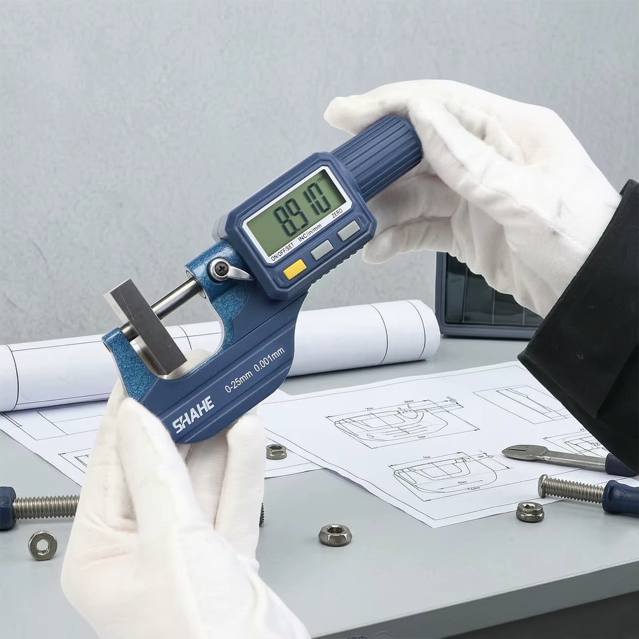 Micromètre numérique externe 0-25 mm avec grand écran LCD clair