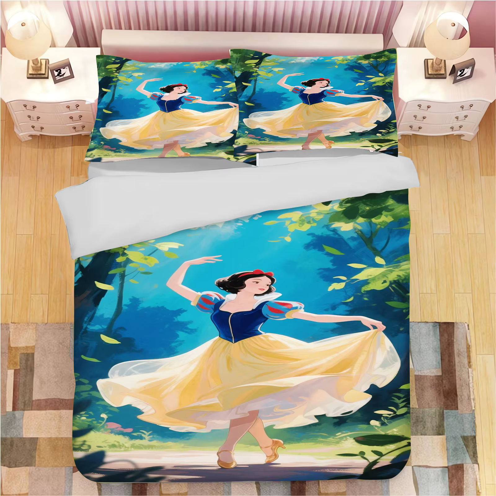 Housse de couette Princesse, taie d'oreiller mignonne, ensemble de literie, décoration de chambre pour adulte et fille, cadeau, taille simple, double, grande taille