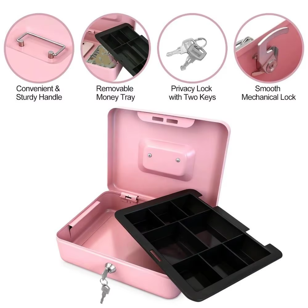 Mini-coffre-fort portable avec serrure à clé