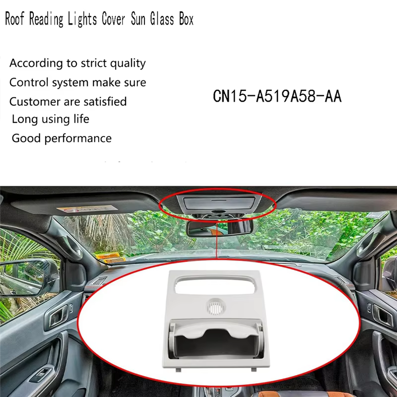 Couvercle de lampes de lecture de toit avant, pour Ford Ranger Everest Mazda Bt50 12-19, boîte de Console de toit, boîte en verr