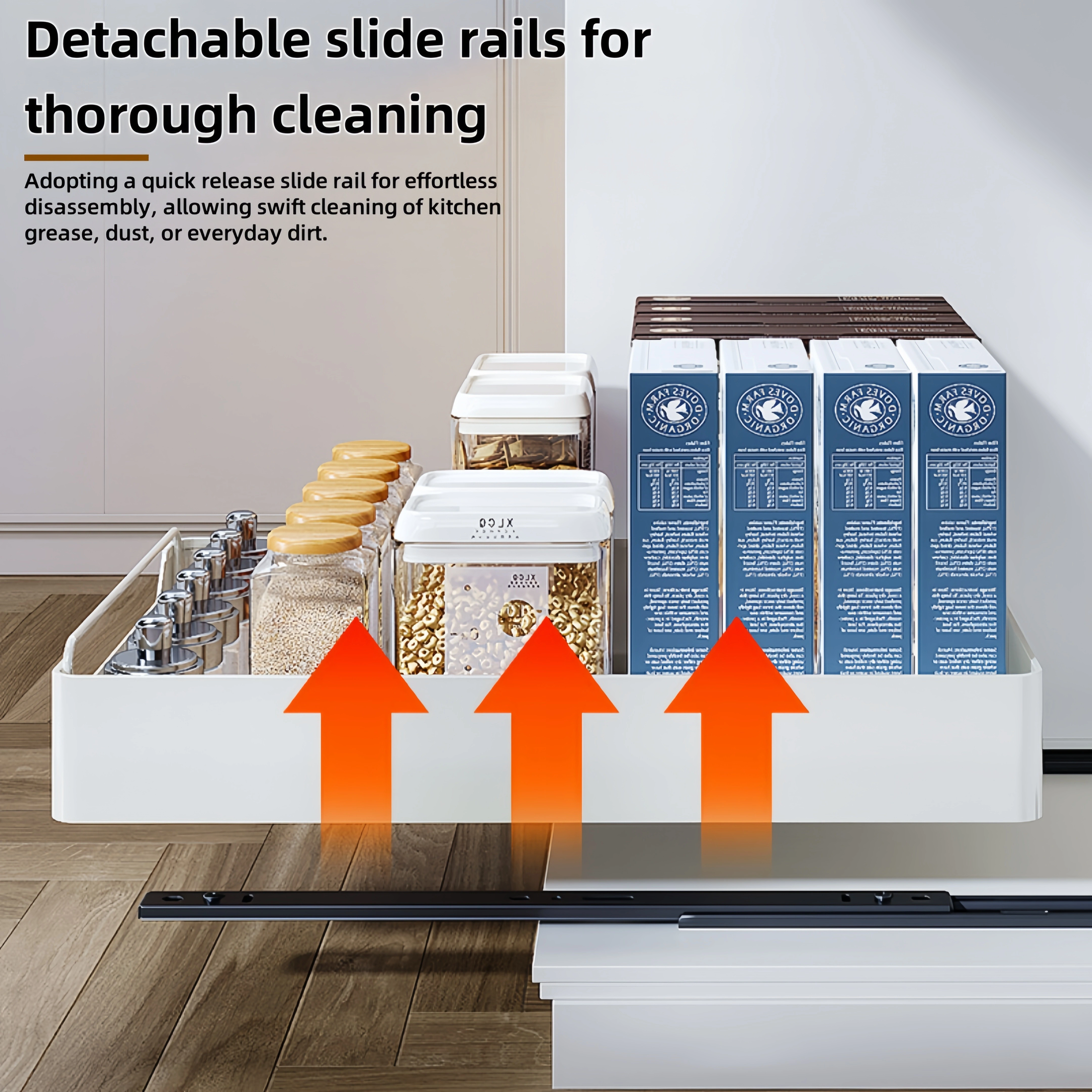 GENGSHENG Support de rangement de cuisine avec rails coulissants