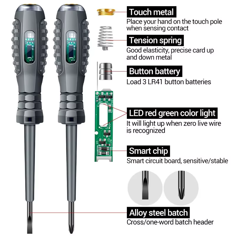 Tournevis d'électricien mot/croix 12-220V