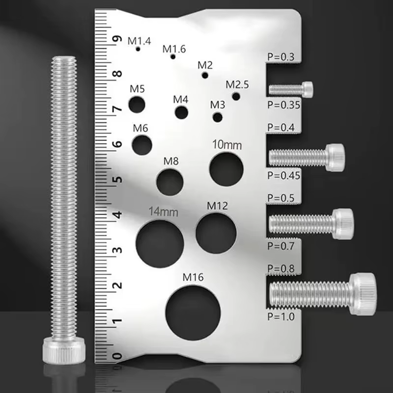 Jauge de mesure de pas de vis en acier inoxydable