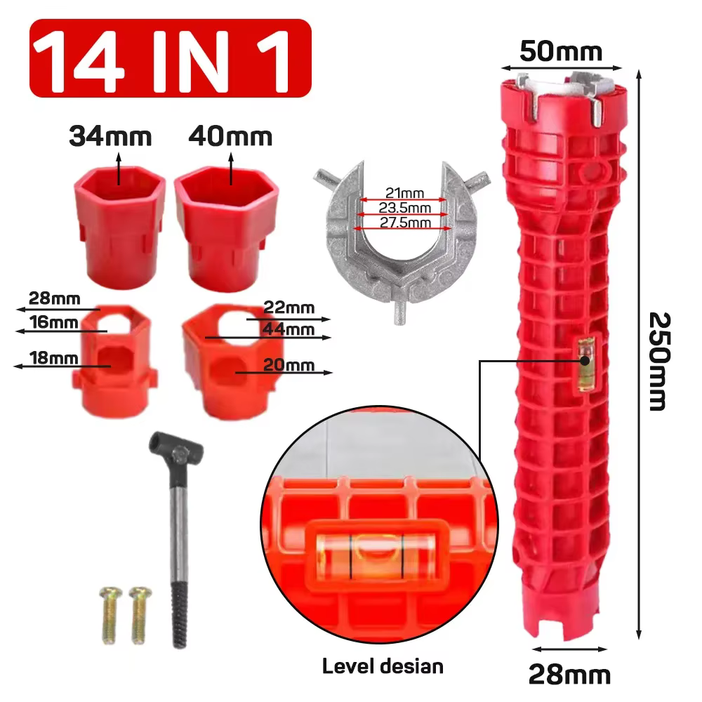 Clé d'évier de robinet 14 en 1