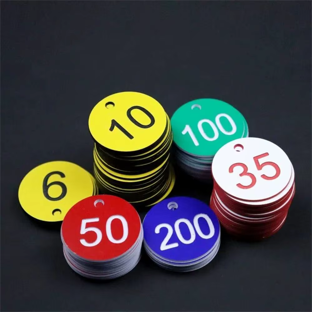 Étiquettes rondes à chiffres 1-50 pièces
