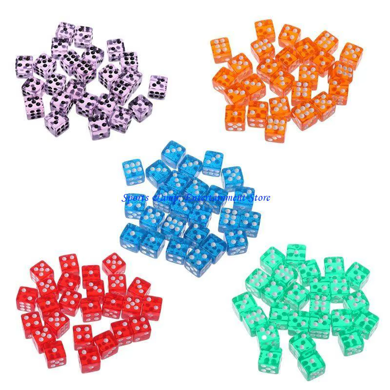 G7NF 25 pièces/ensemble nouveau jeu fête dés 12 dés carrés transparents Club coloré pour Pla