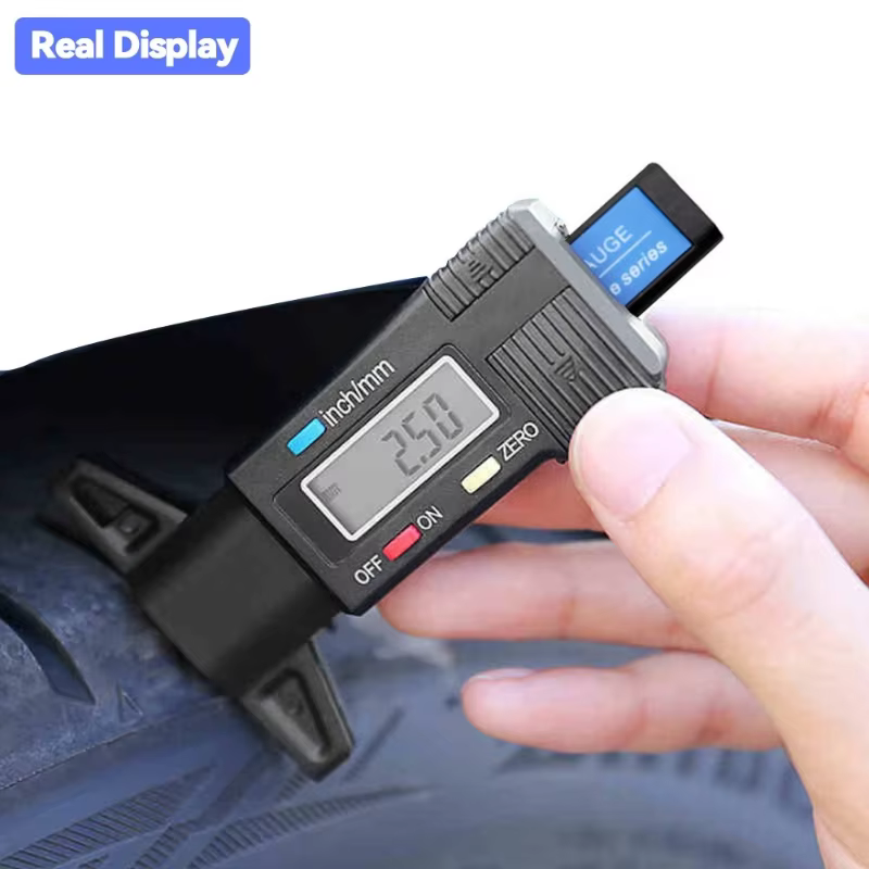 Jauge numérique de profondeur de bande de roulement de pneu 0-25mm LCD outil de mesure de détection d'usure de pneu automatique de voiture compteur de surveillance de haute précision