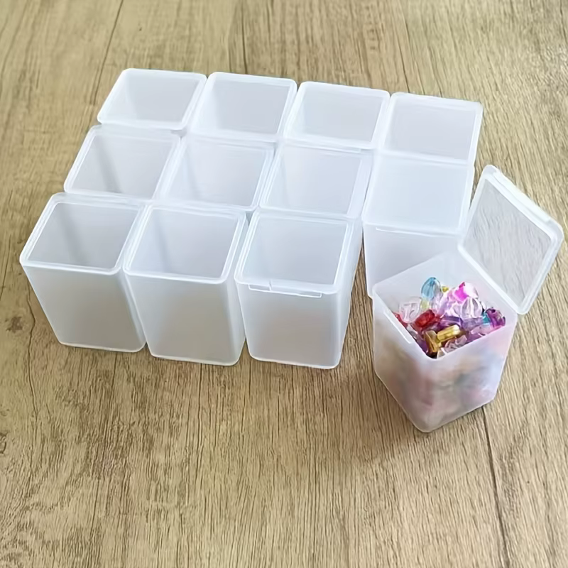 Ensemble de 10 boîtes de rangement en plastique transparent avec couvercles - Contenants d'organisation