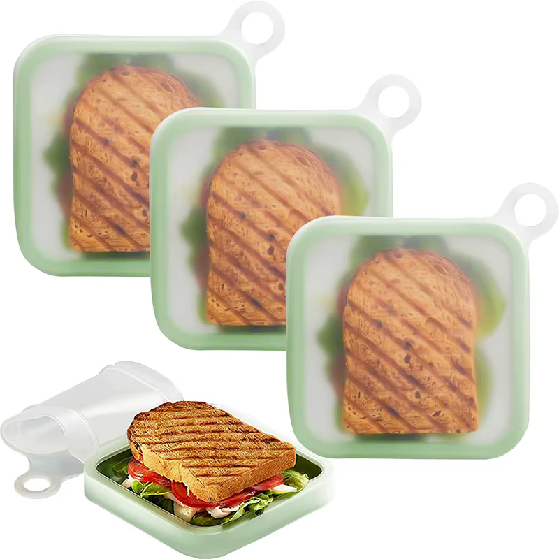 Boîte à Bento à Sandwich en Silicone avec poignée