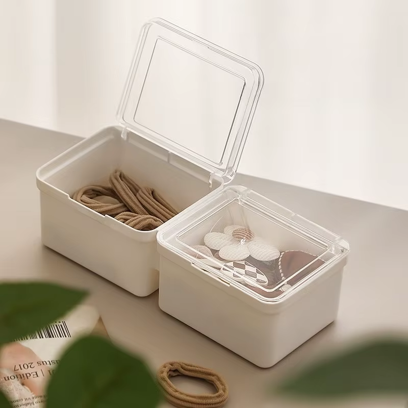 Boîte de rangement à couvercle Transparent à Double ouverture
