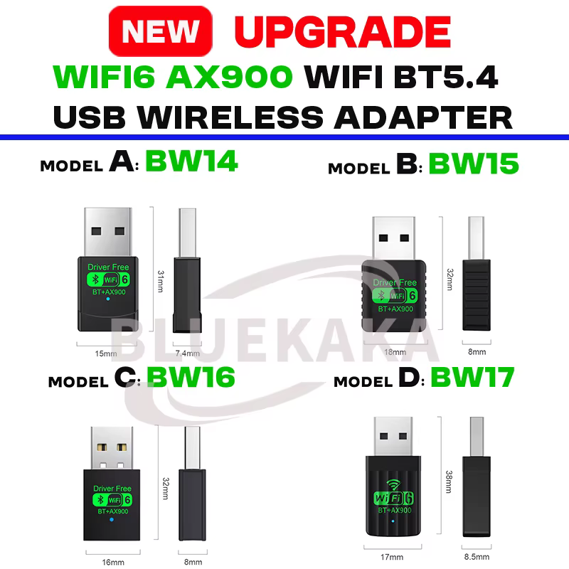 Nouvelles mises à niveau 2 en 1 Mini USB AX900 sans fil Bluetooth 5.4 Émetteur Récepteur Adaptateur WiFi 6 Dongle 900 Mbps Double Bande 2.4G + 5 GHz Pour PC Portable Win10/11 Pilote gratuit