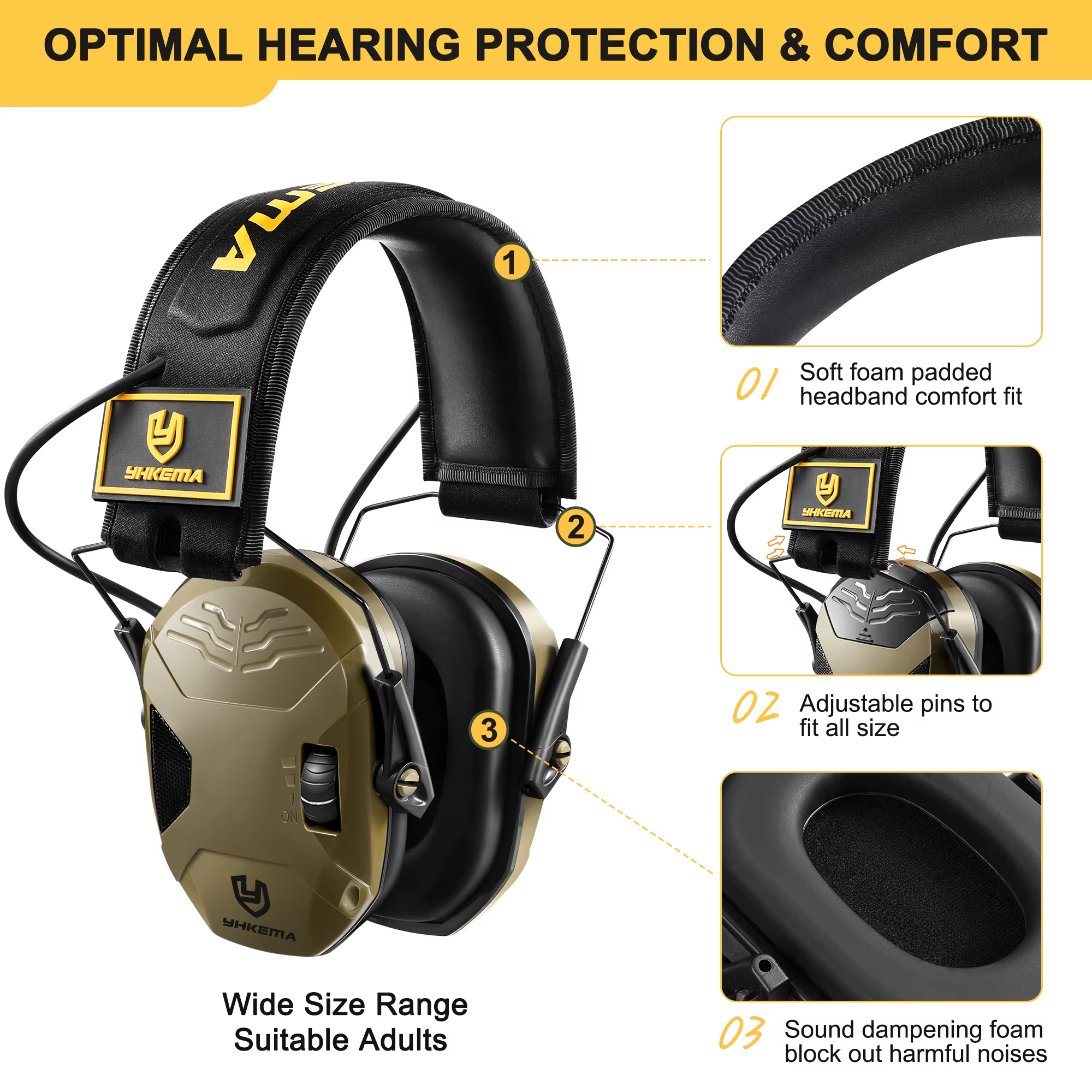 Cache-oreilles de Protection auditive électronique pour le tir