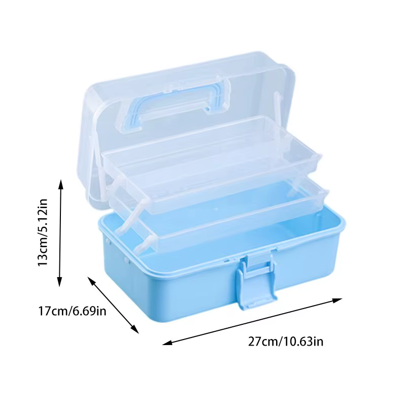 Boîte de rangement artisanale en plastique Transparent à trois couches