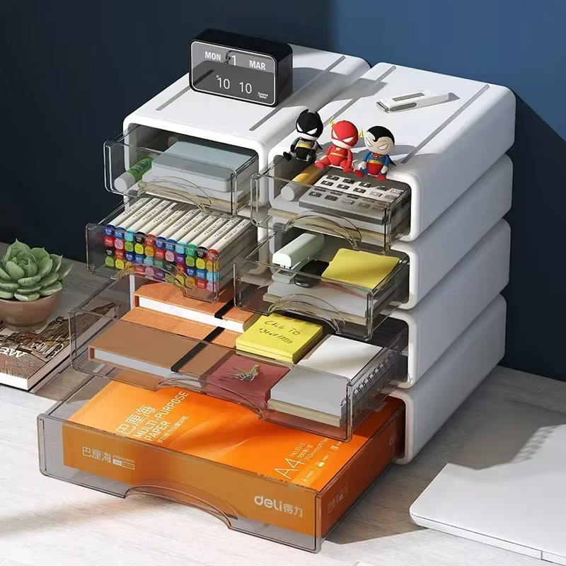 1 boîte de rangement pour bureau, tiroir à papeterie, boîte de tri pour cosmétiques, étagère de bureau pour articles divers, boîte de rangement de bureau
