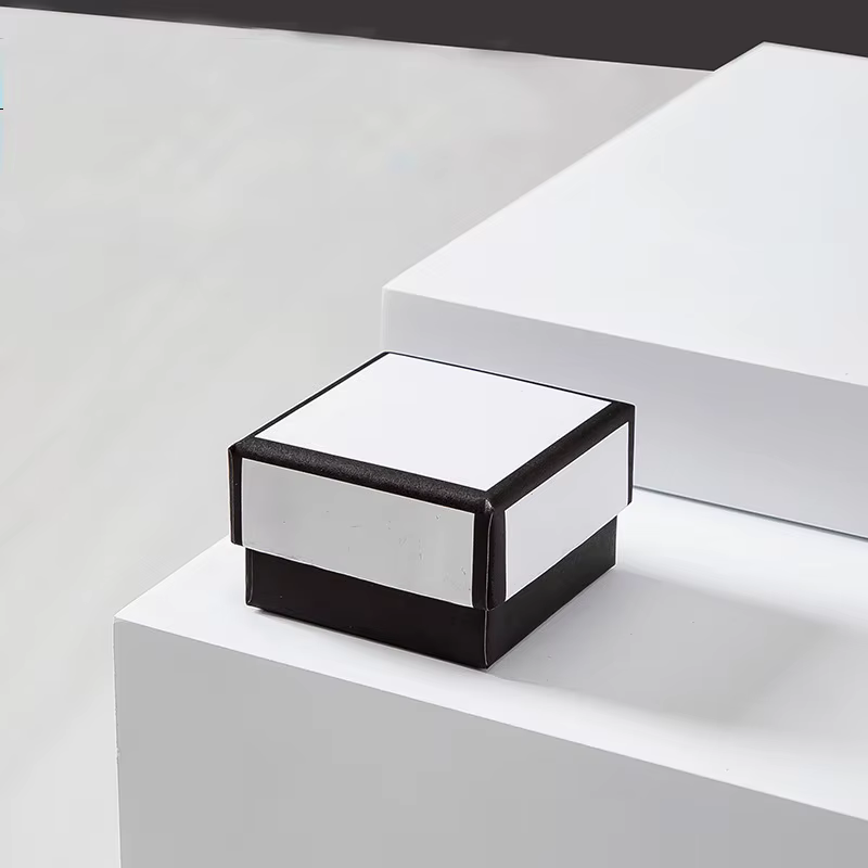Boîte d'emballage de bijoux parfumée, petite boîte d'emballage de bijoux, noir et blanc, clou d'oreille, bague, bracelet, collier