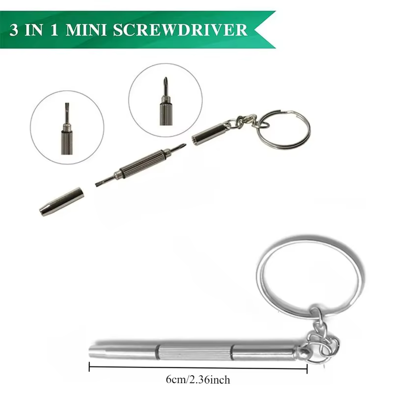 Mini tournevis 3 en 1, lunettes multifonctions portables