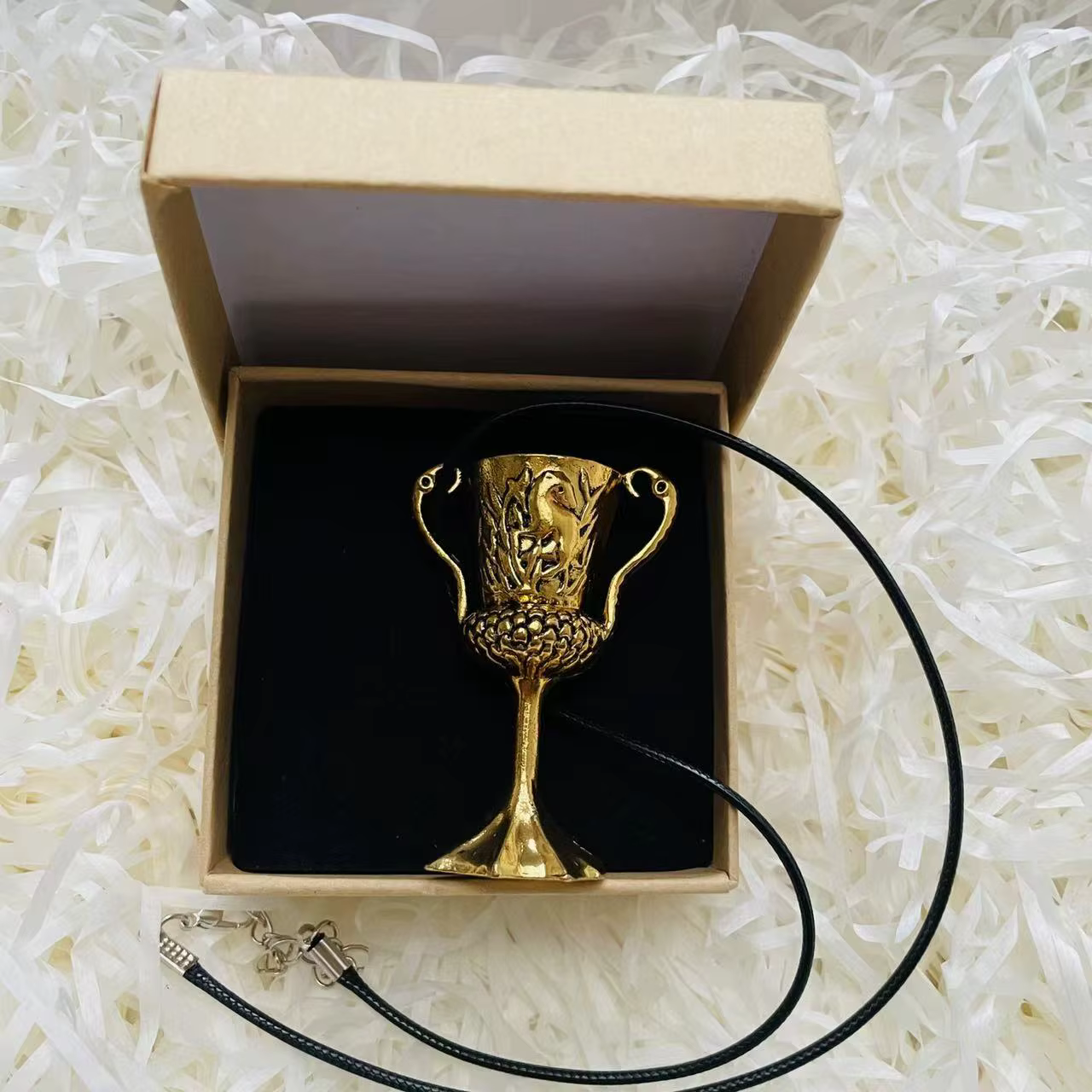 Magic World Cos Prop Golden Cup Pendant Necklace