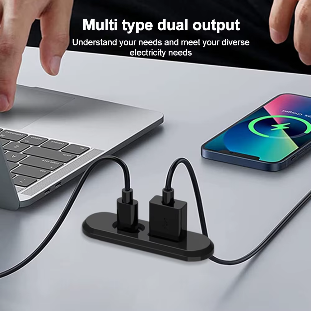 Prises encastrées sur Table 1 USB-A et 1 type-c prise de courant cachée de bureau intégrée avec rallonge de 1.2M pour bureau chambre