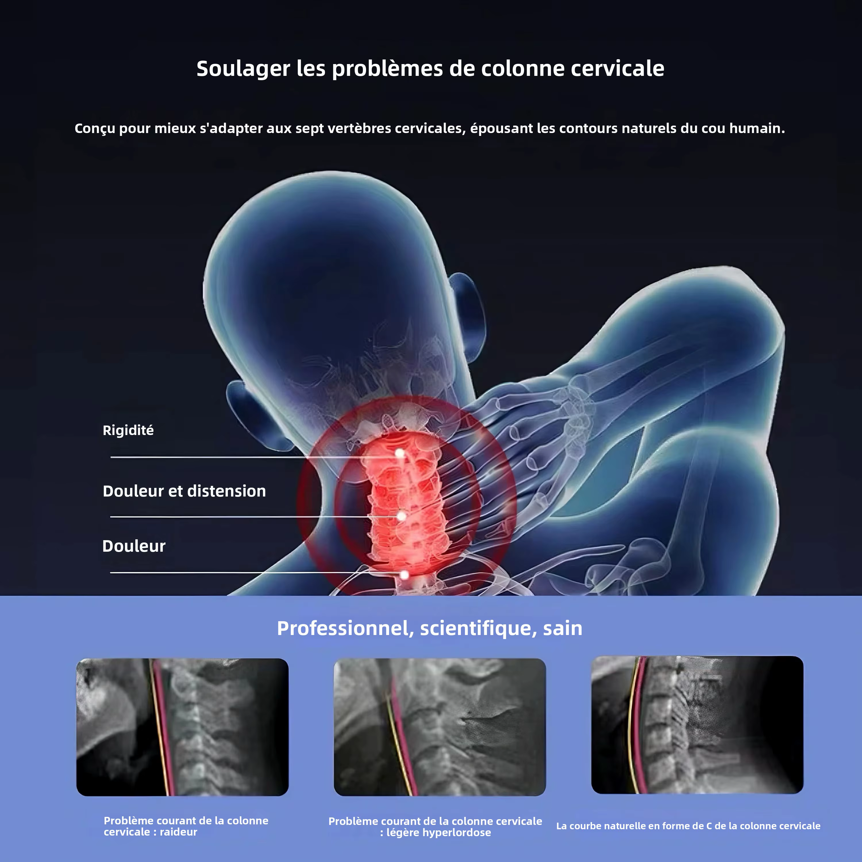 Collier de traction cervical gonflable à tube unique 3 couches