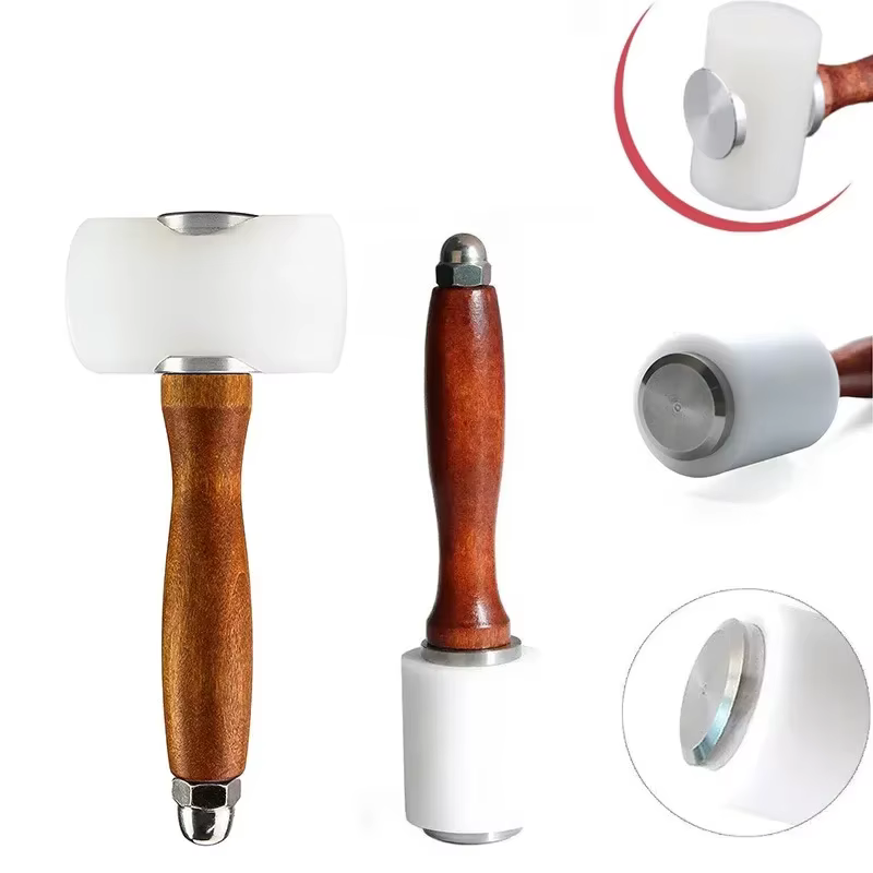 Outil de marteau en Nylon avec manche en bois