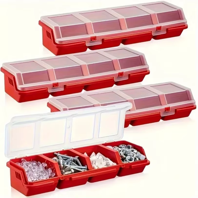 Boîte de rangement multi-compartiments pour vis et petites pièces-matériel en plastique durable et mallette