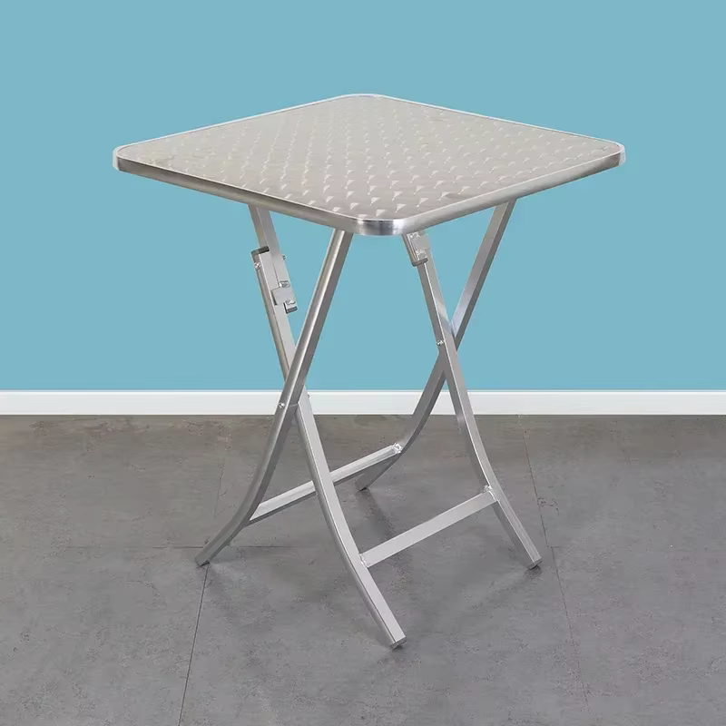 Table pliante en alliage d'aluminium, bureau de salle à manger, maison, jardin extérieur, cour, loisirs, rond, carré, promotion