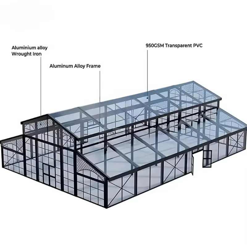 Tente de réception de luxe préfabriquée OME en promotion – Grande tente événementielle personnalisée pour mariages et fêtes, commerciale, imperméable et résistante au vent, pour l'extérieur