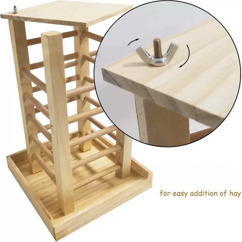 Mangeoire à foin en bois pour lapins