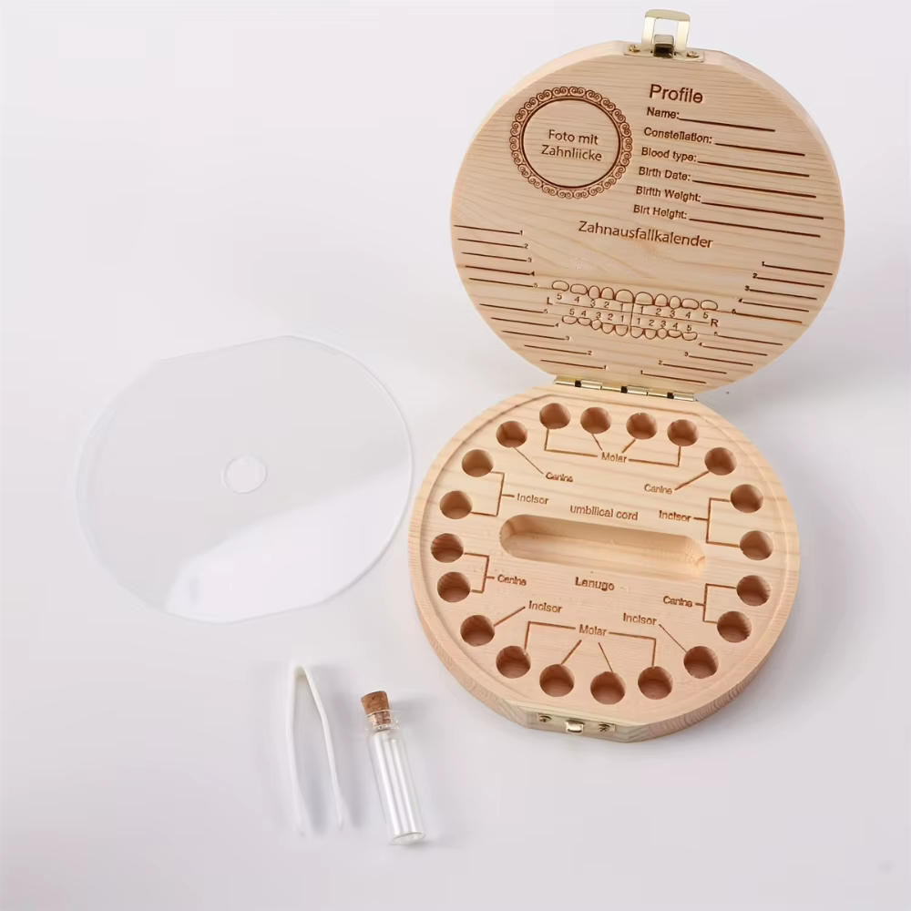 Boîte à dents de bébé en bois