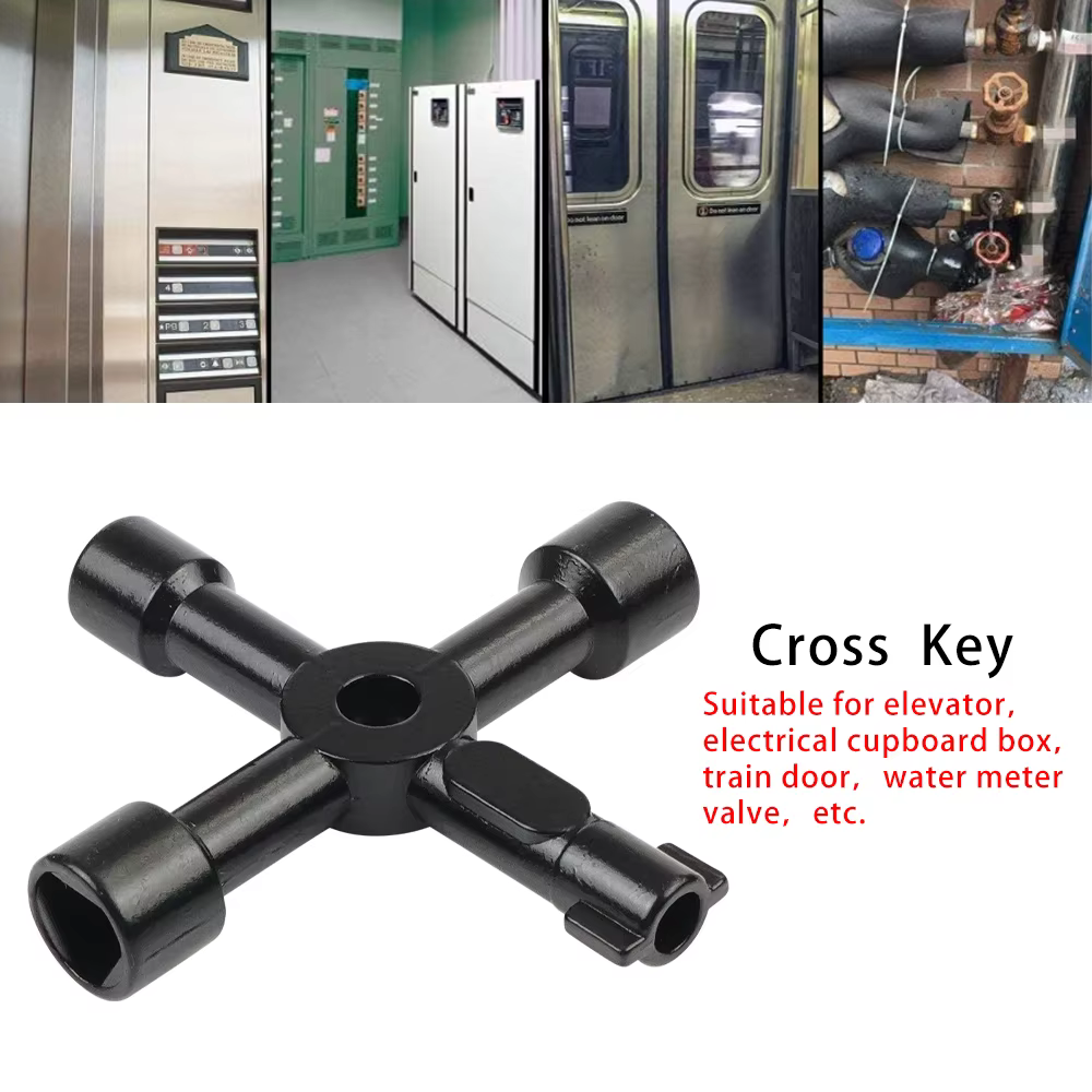 4 Voies Croix Triangle Clé Clé Universel Électrique Cabinet Clés Utilitaire Clé Fit pour Robinet