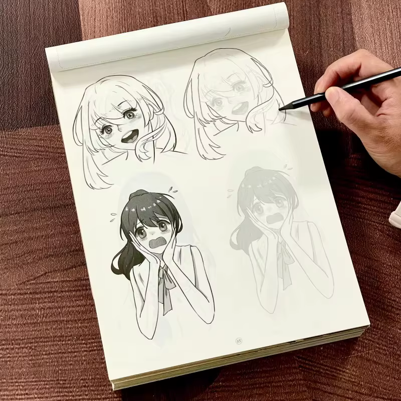 Carnet de traçage manga de 72 pages