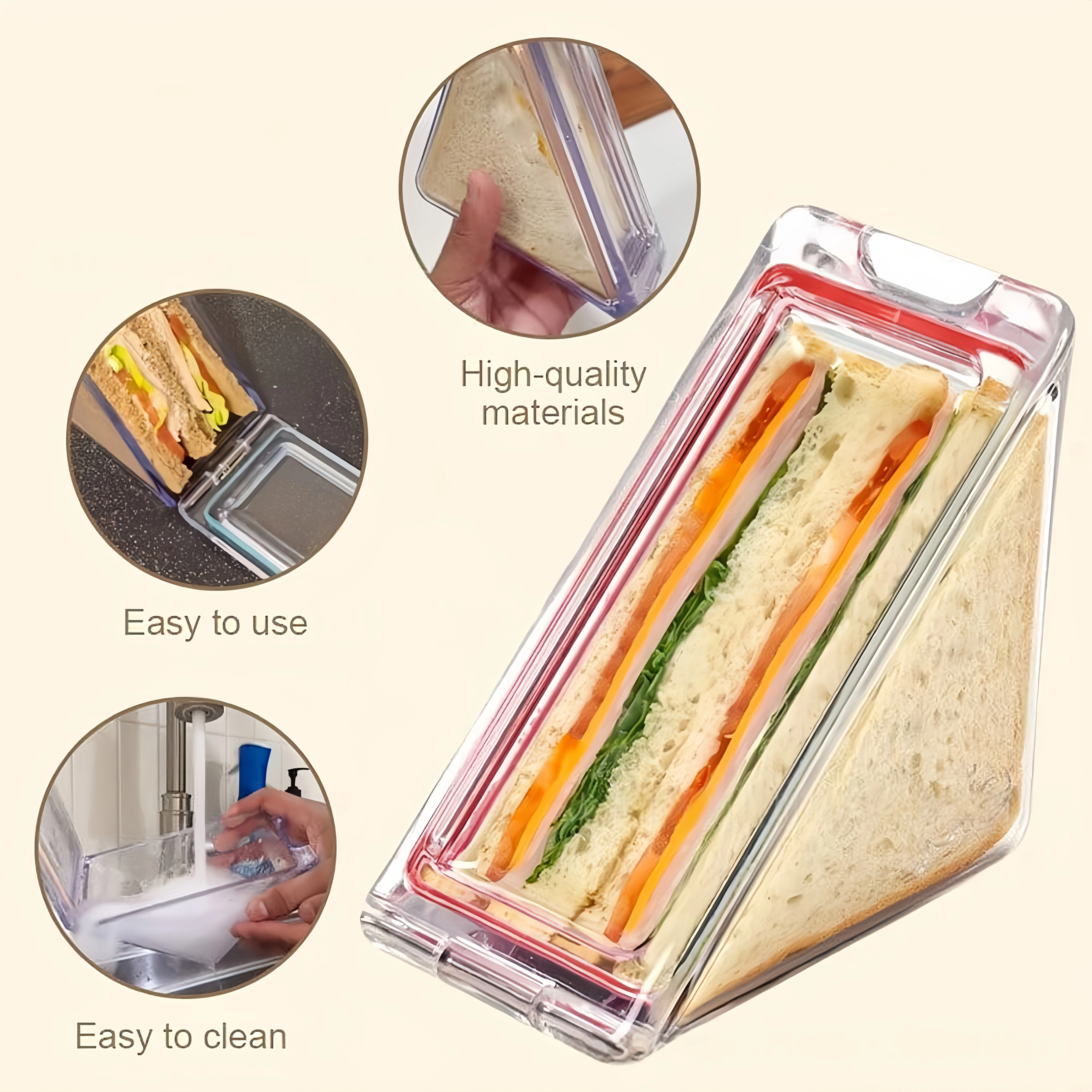 Conteneur triangulaire Portable pour Sandwich