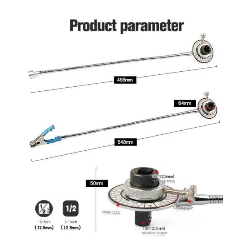 Jauge d'angle de couple à 360 degrés avec entraînement de 1/2 pouce et base magnétique - Instrument de mesure