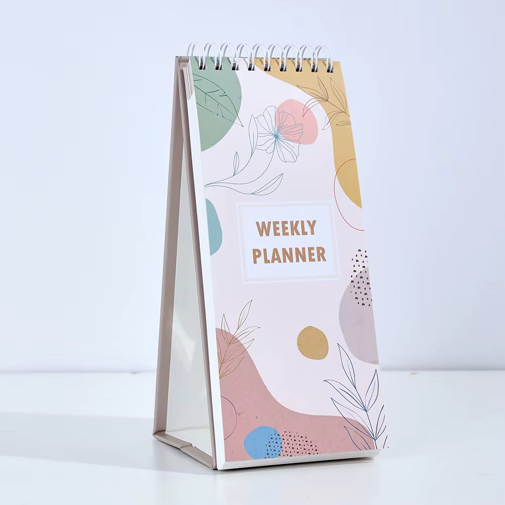Planificateur hebdomadaire vertical non daté avec sections de notes d'urgence pour la gestion du temps au bureau