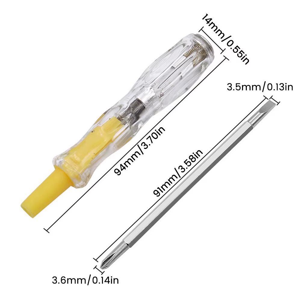 AC 100-500V Tension Testeur Stylo Double T↑te Amovible Tournevis Multifonctionnel