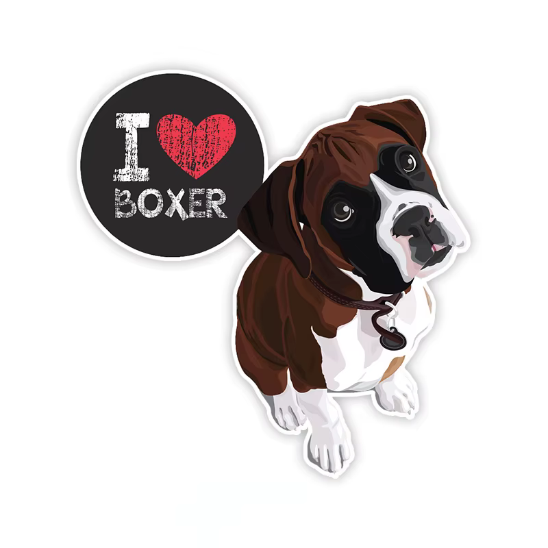Dessin animé animaux décalcomanies Boxer chien voiture décalcomanie