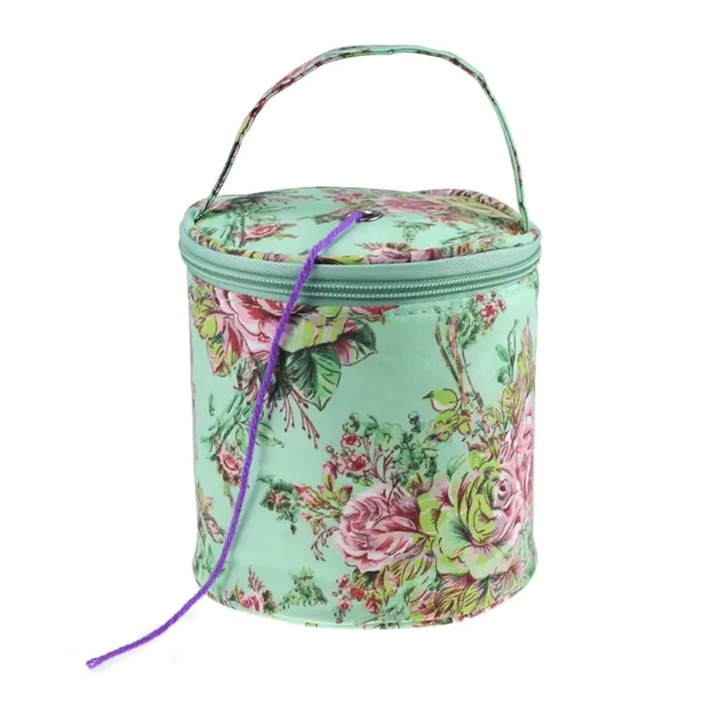 Sac de rangement de fil rond ogo, sacs de fil de laine, sac à main de couture grossier, outils de tissage, accessoires de bol, fourre-tout d'artisanat